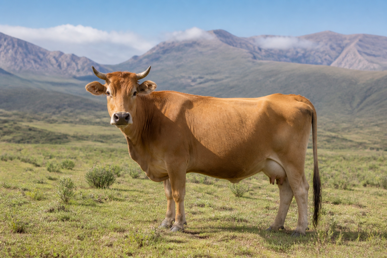 Vacunos en un paisaje rural jujeño